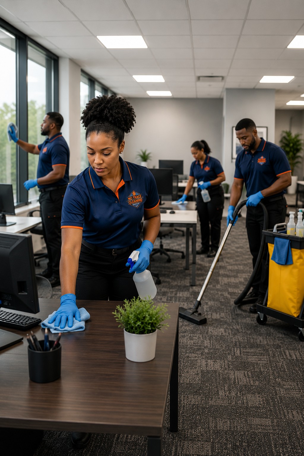 Office cleaning team